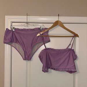 SHEIN Purple ruffle bikini set in size 2XL. fits more like an XL
